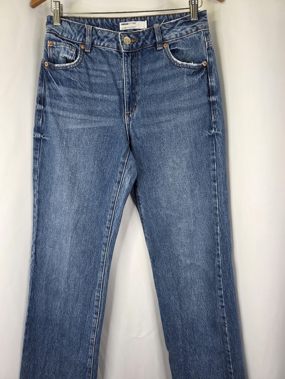 Garage Denim Juniors Size 3 90s Straight Jeans Washed Charlie Blue Mid Cotton - Picture 4 of 15